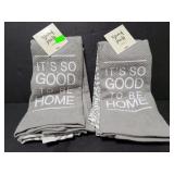 Two new sets of gray hand towels