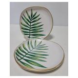 Two ceramic ferm leaf trinket dishes