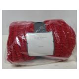 New Threshold red knit throw