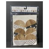 Decorative wood circle pattern banner