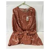 A new day red print shift dress