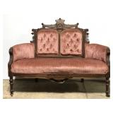 Antique upholstered settee parlor sofa
