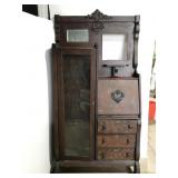 Antique dark wood Secretary w/ key