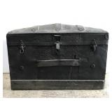 Vintage humpback travel steamer trunk