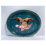 Vintage American eagle emblem painted tray