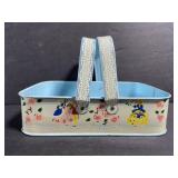Small vintage blue metal basket