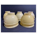 Lot of 5 vintage yellow glass shades