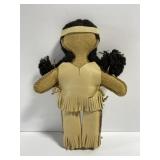Handmade leather Native American girl doll