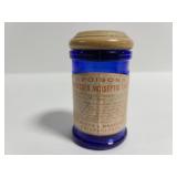 Antique cobalt blue glass "Poison" medication jar