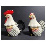 Rooster/chicken sugar & creamer marked 2K2155