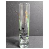 Painted /signed long glass with duck design
