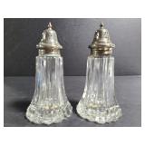 Vintage cut glass salt/ pepper shakers