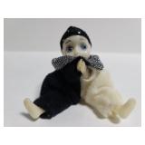 Tiny vintage Giftcraft hugger clip on jester doll
