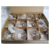 Case of 12 placecard holding glass vases