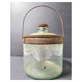 Antique Trade Mark Cleveland metal/glass jug