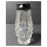 Glass shaker with black top