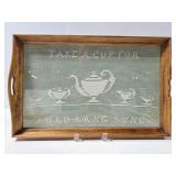 Framed lace breakfast tray