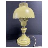 Vintage small yellow metal table lamp
