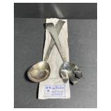 Vintage three crowns silver salad fork & spoon set