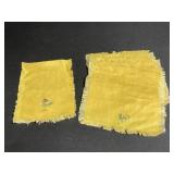 Lot of vintage yellow embroidered napkins