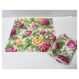 Set of 6 floral rose cloth napkins