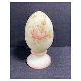 Vintage glass hand painted egg