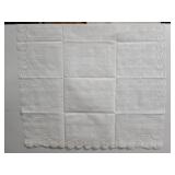 White flower embroidered table cloth