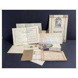 Lot of antique certificates & ephemera