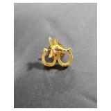 Donkey and horse shoe pin