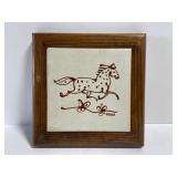 Vintage Diebball framed ceramic tile trivet