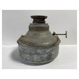 Large vintage galvanized kerosene lamp base