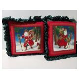 Two Santa decor pillows