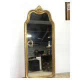 Full length wood gold painted framed mirror