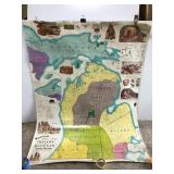 Large vintage Native American nations Michigan map