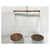 Scales of justice style hanging plant stand