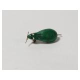 Tiny wood mouse lapel hat pin marked Brazil
