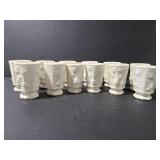 Set of 12 ceramic grape and leaf small cups