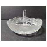 Frosted floral ring dish
