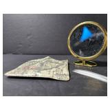 Small two sided mirror w/ case