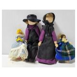 Four clothespin dolls