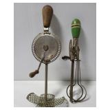 Two antique hand mixers