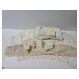 Collection of vintage lace doilie pieces