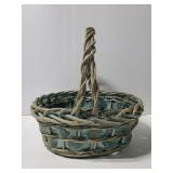 Rustic woven blue basket