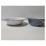 Two enameled pots