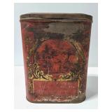 Large rusty tea tin