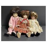 Lot of 3 antique dolls