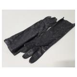 Long black vintage driving gloves