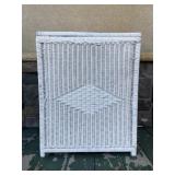 Vintage white wicker hamper