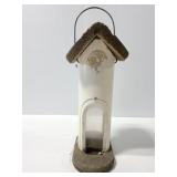 Wood house bird feeder