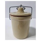 Vintage lidded small crock